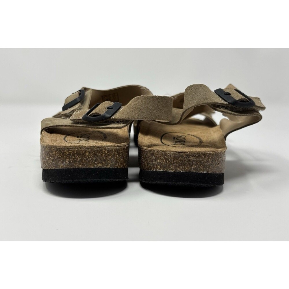 Taos MVP Sandals Women’s Size 9 Suede Cork Footbed Oat Beige Walking Travel - Picture 4 of 7